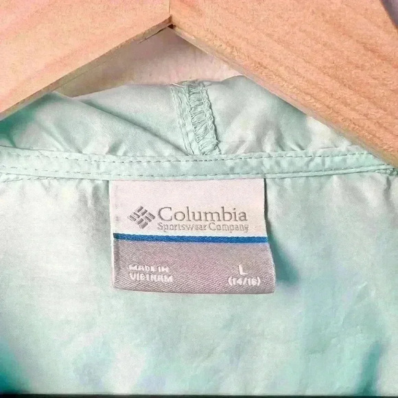 Columbia Sportswear Kids Lightweight Teal Packable Windbreaker Size Large - Picture 13 of 16